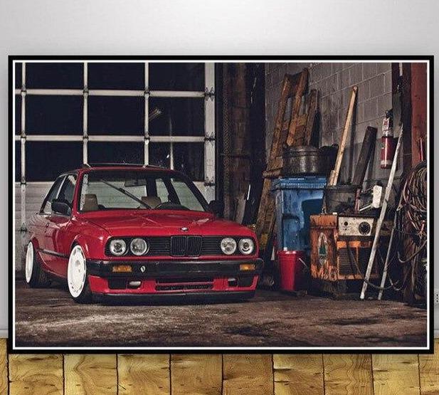 BMW M3 E30 - Tableau, déco murale sur toile 