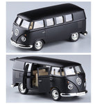 Voiture Miniature VW T1 Noire Matte (1:36)