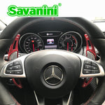 Savanini aluminium voiture volant changement de vitesse palette manette de vitesse Extension pour Benz nouveau AMG G63 C63 S63 GLA45 2015-2019 style