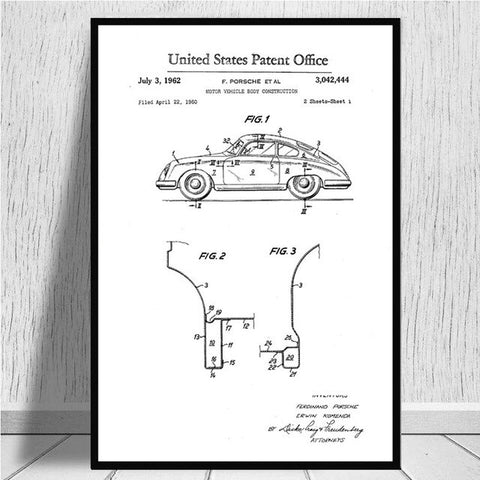 Tableau Voiture  Plan Porsche 911 1962 | automobile-passion