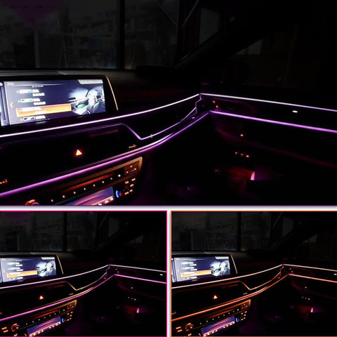 1m 3m 5m Voiture Intérieur Led Lampe Décorative El Câblage Neon Strip Pour  Auto Bricolage Flexible Ambient Light Usb Party Atmosphere