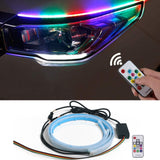 30 45 60CM Waterproof Car Headlight Decorative Led Strip Streamer Light Strip Flexible Turn Signal DRL Daytime Running Lamp 12V